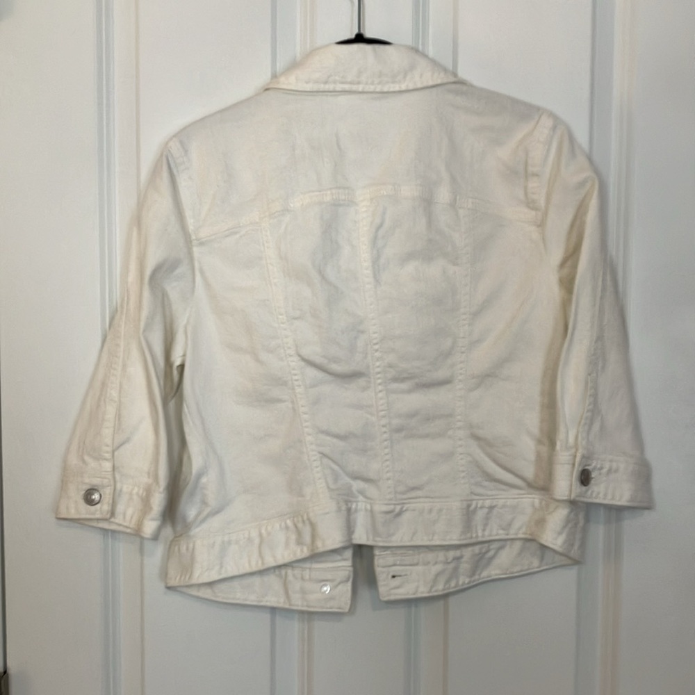 Loft Cropped White Denim Jacket - Picture 4 of 4